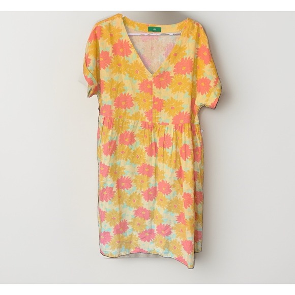 dip Dresses & Skirts - Women's Size L Whimsical Floral Babydoll Floral Housedress Cottagecore Cotton